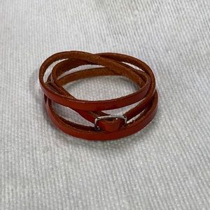 Italian Red Leather Multi-wrap Bracelet